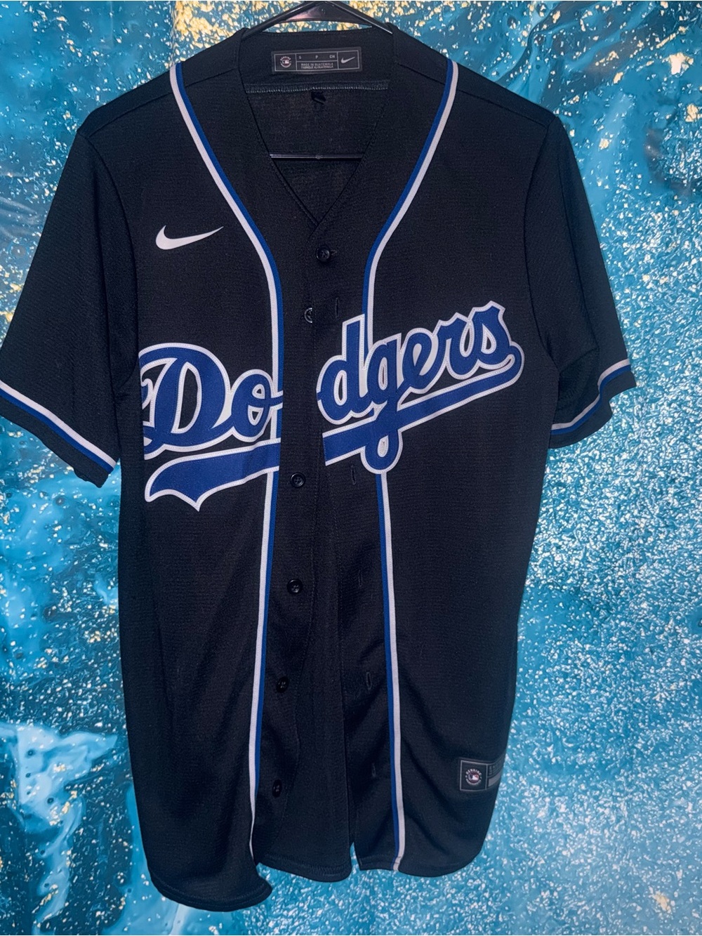 Nike Los Angeles Dodgers Black & Royal Button-Up Jersey